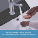 Bathroom Faucet Water Catcher Mat Sink Draining Pad Behind Faucet (Black)