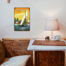 Sailboat at Sea Metal Plate Tin Sign Plaque for Bar Pub Club Cafe Iron Paintings
