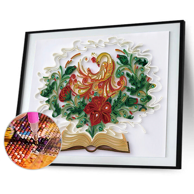 DIY 5D Diamond Phoenix Books Part Special Drill Rhinestone Painting Kit