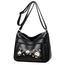 Ladies Designer Embroidery Flower Shoulder Bag Zipper Small Messenger Bag Wallet