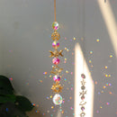 Hexagon Star Crystal Candlestick Lighting Wind Chimes Curtain Home Garden Pendant