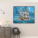 Full Round Diamond Painting Ship 5D DIY Pictures Rhinestone Drawing Wall Decor