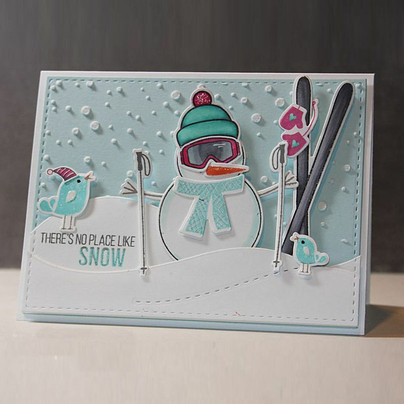 Decorative Drawing Paper Embossing Falling Snow Stencil Template Scrapbooking