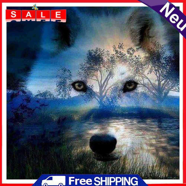 DIY Wolf Animal Oil Paint by Numbers Coloring Drawing Acrylic Painting Gift Kit