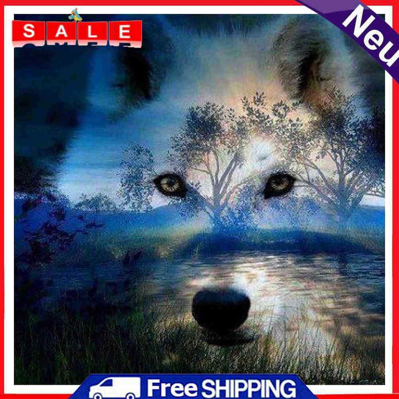 DIY Wolf Animal Oil Paint by Numbers Coloring Drawing Acrylic Painting Gift Kit