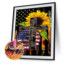 5D Kit Rhinestone DIY US Flag Sunflower Full Round Drill Diamond Painting Gift