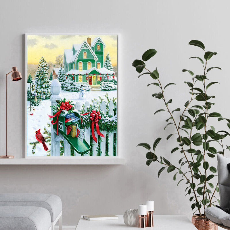 DIY Full Square Drill Snow Scenery 5D Diamond Painting Cross Stitch Mosaic Kits