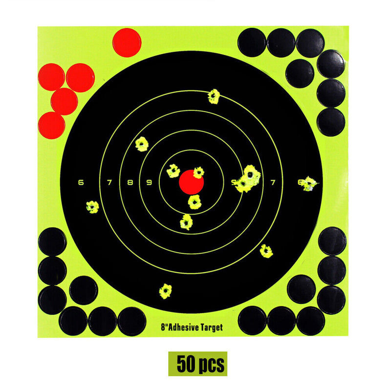 50pcs 8 inch Fluorescent Shooting Targets Self-adhesive Professional Darts Paper