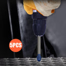 5pcs Drilling Tools Glass Tipped Ceramic Tile Cutter Triangle Drill Bits Newly