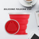 270mL Foldable Silicone Cup Outdoor Retractable Ultra-thin Water Mug (Red) Newly
