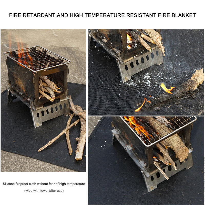 Camping Barbecue Fireproof Mat Grill Silicone Splatter Mat (350x340mm) Newly
