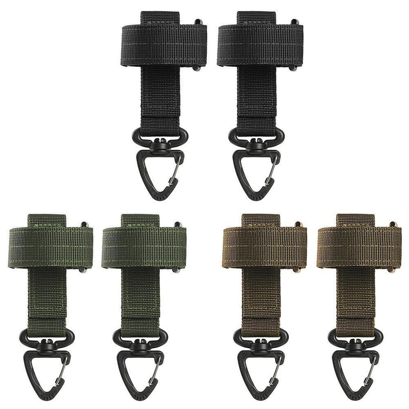 2x Outdoor Gloves Hook Storage Buckle Climbing Rope Hanging Buckles (Khaki)