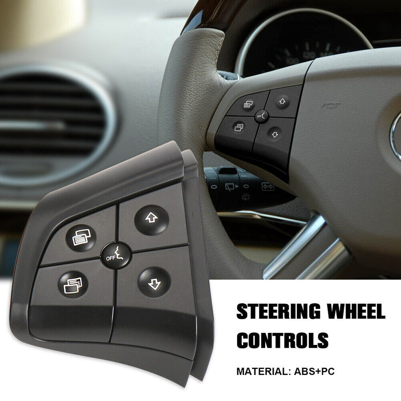 5 Keys Car Steering Wheel Switch for Benz ML/GL-Class W164 (Left Black)