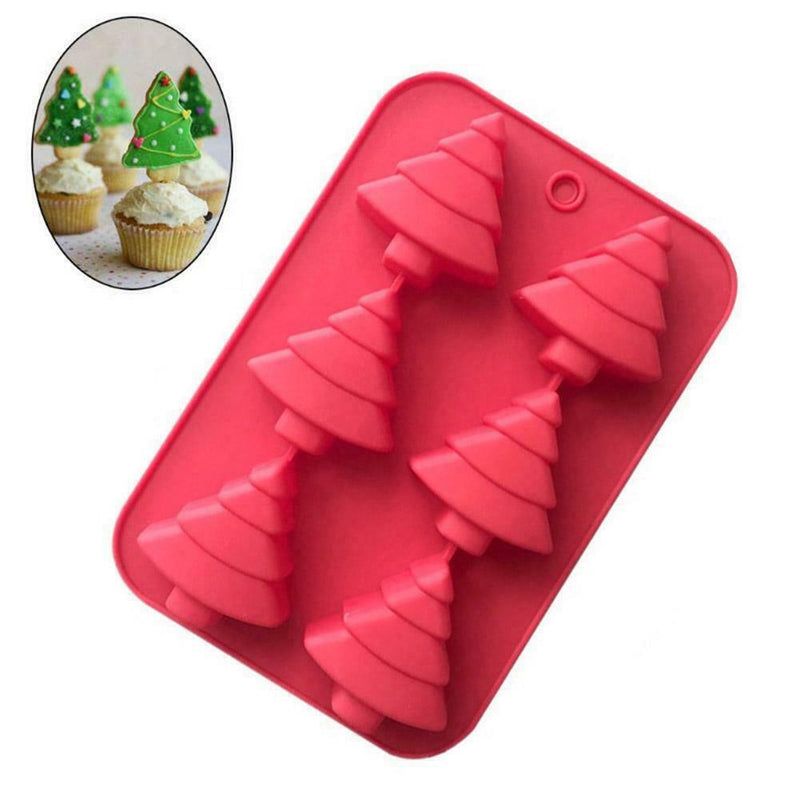 Silicone Christmas Tree Baking Mould DIY Chocolate Cake Tray Ice Wax Molds U3C9