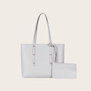 2pcs/set Women Leather Handbag Clutch Solid Totes Fashion Casual Shoulder Bag
