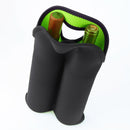 2 Bottles Neoprene Cooler Wine-bottle Bag Protective Cover (Green+Black) Newly
