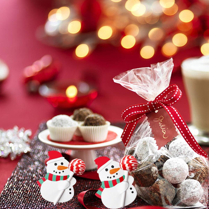 50X Christmas Party Lollipop Clip-Kids Gift Lollipop Decorative Christmas Cards#