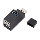 Mini USB 3.0 Hub Adapter Extender High Speed U Disk Reader Splitter 3 Ports