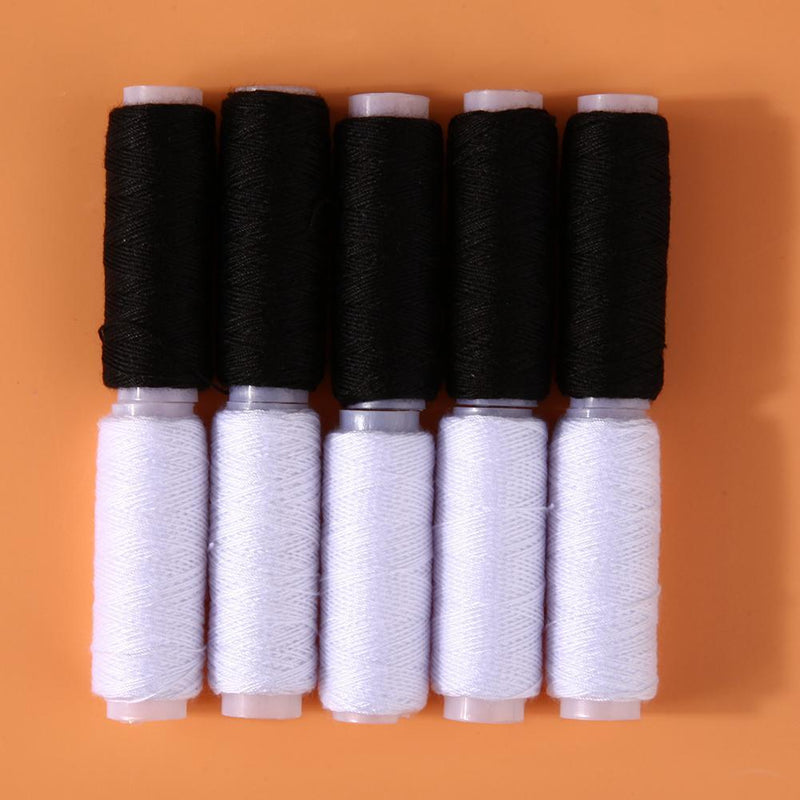 10PCS Polyester Sewing Thread White/Black Hand Quilting Embroidery Sewing Thread Yarn