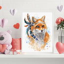 Frameless Oil Paint By Numbers DIY Fox Picture Craft Kit for Home Living Room