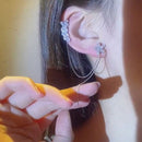 Jewelry Crystal Water Flower Tassel Earring Ear Bone Stud Earring Ear Clip