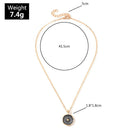 Simple Stars Moon Necklace for Women Girl Round Pendant Neck Chain Jewelry Gift