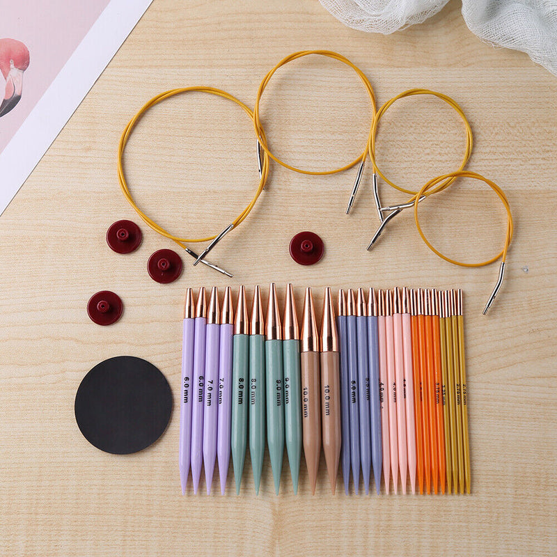 Crochet Hook Circular Knitting Needles Set with Case DIY Weaving Sewing Crafts