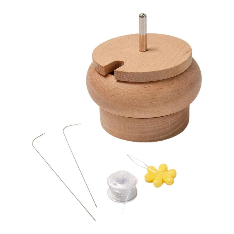 Gem Workshop Haldoo Wood Carved Bead Spinner with Needle Steel 7AE_