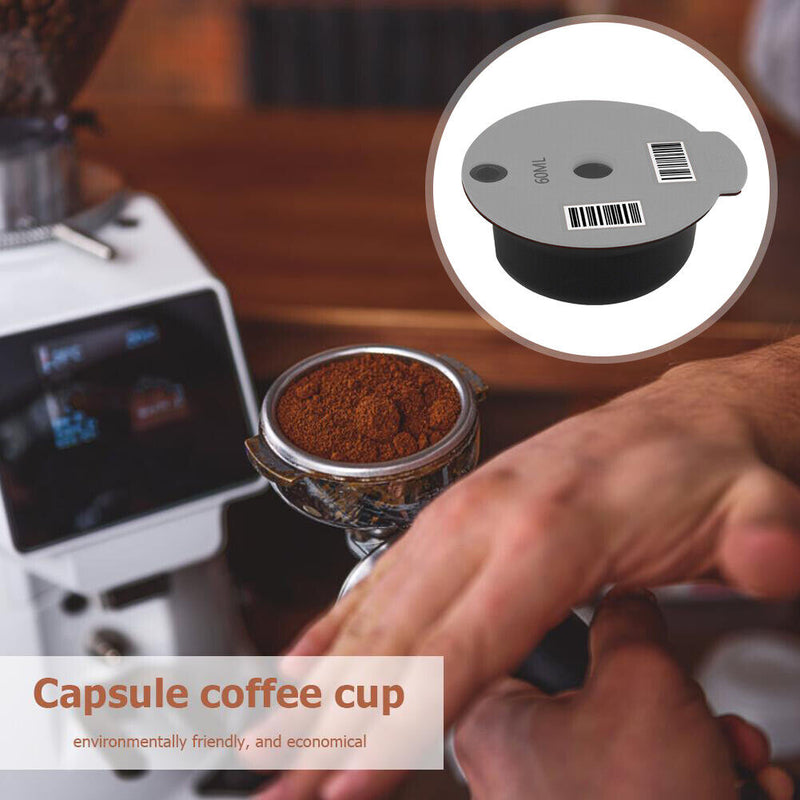 60ml Reusable Coffee Capsule Cups with Spoon Brush for Bosch-s Tassimoo