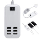 1.5m Cable Multi 6-Ports Portable Socket Power Supply Adapter USB Phone Charger