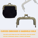 Embossed Clutch Purse Clasp Lock Beads Square Shaped Wallet Metal Handle Frame
