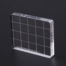 Acrylic Stamp Block Clear Stamping Tool Set with Grid Line Craft (4x5cm) Newly