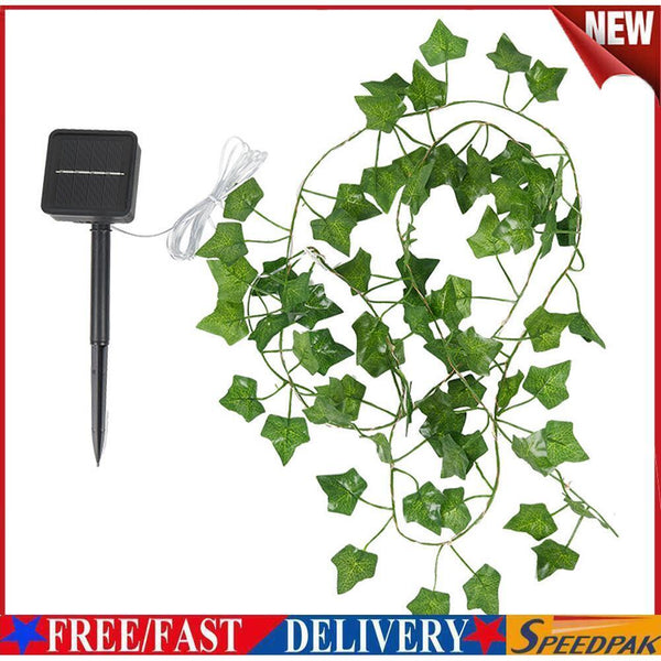 LED Solar Rattan Decorative Light String Outdoor Courtyard Leaf Lamps (A) #F