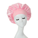 Women Night Sleep Hair Cap Double Layer Satin Silk Headwear Adjustable Night Hat