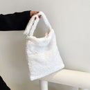 Candy Color Handbag Solid Shoulder Bag Portable Large-capacity for Autumn Winter