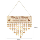 Wooden Calendar Round Love Heart DIY Special Date Wall Hanging Display