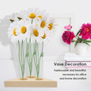 Transparent Glass Vase Wooden Frame Bonsai Desktop Ornaments Home Office Decor