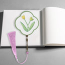 Organza Yarn Embroidery Bookmarks Flowers Key Chain Handicraft Home Decoration