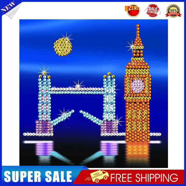 #A 5D City Building Kit DIY Partial Rhinestone Crystal Round Drill Diamond Paint