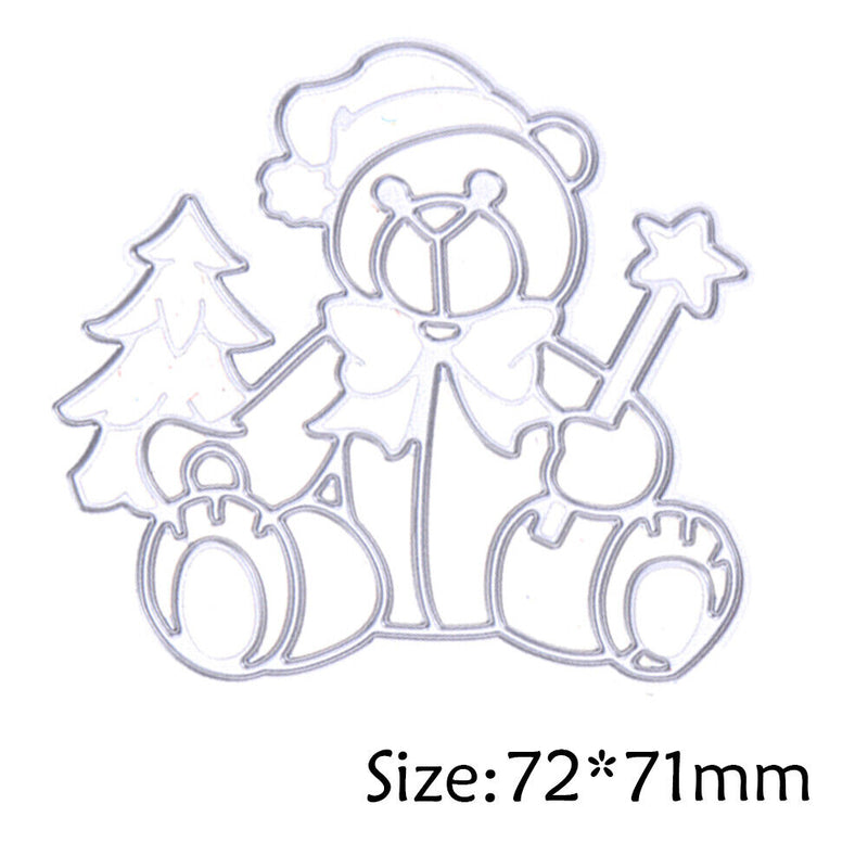 Gift Bear Cutting Dies Stencils Scrapbook Embossing DIY Craft Album Card-17