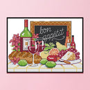 14CT Counted Partial Cross Stitch DIY Wine Fruit Hand Painting Living Room Decor