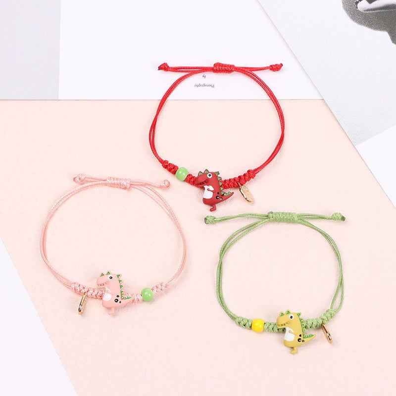 Dinosaur Braided Hand Rope Cartoon Dinosaur Bracelet Charm Bracelet Beads Chain
