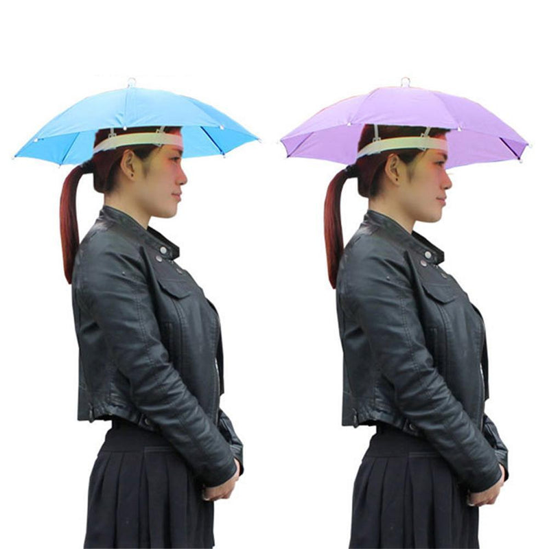 5pcs Head Umbrella Anti-Rain Fishing Anti-Sun Umbrella Hat (D)
