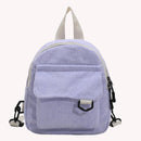 Women Solid Color Corduroy Shoulder Bag Autumn Winter Small Zipper Handbags