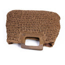 Retro Big Totes Women Woven Shoulder Handbags Top-handle Bags (Dark Brown)