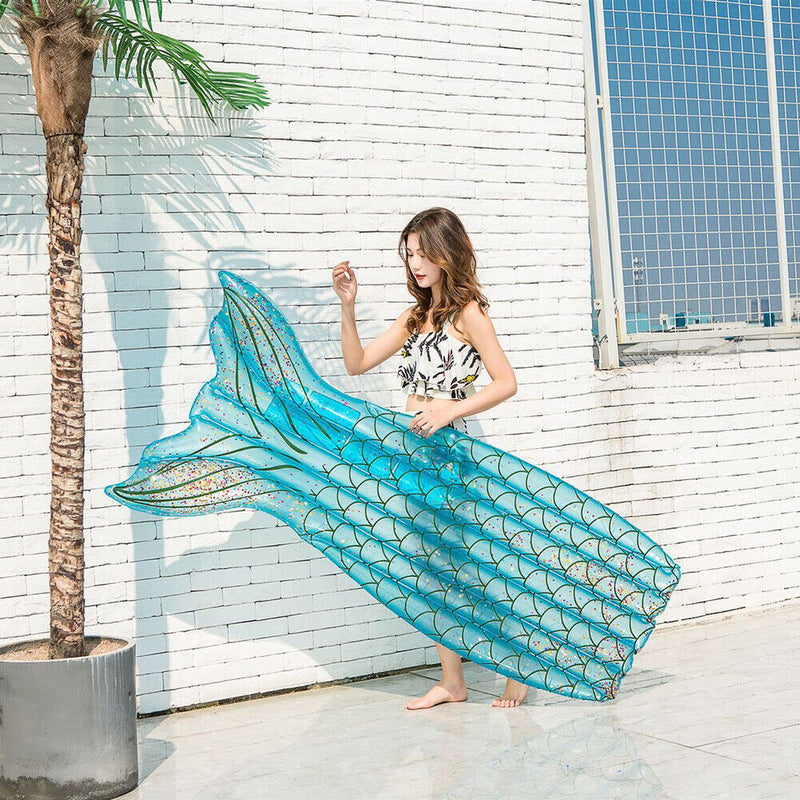 Pool Floats Bed Mattress Inflatable Water Hammock Lounger for Adults (Blue)