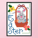 14CT Stamped Cross Stitch Kits DIY Cartoon Easter Artwork for Home Decor Gift