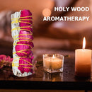SoeHong Sage Smudge Kit, Colorful Roseflower, White Sage Stick, Flower Smud