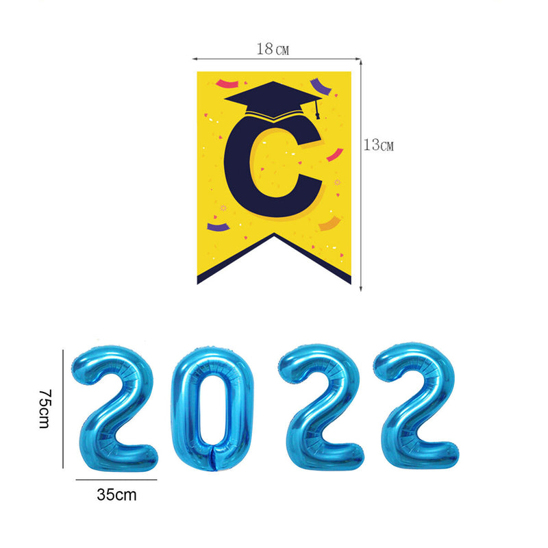 2022 Graduation Balloon Kit - Hanging Banner Grad Party Decorations (C) Newly