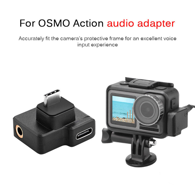 USB C Male to Female + 3.5mm Microphone Adapter for DJI OSMO ACTION Accessories